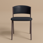 Aspen Dining Chairs Upholstered in Leather Kitchen Room Chairs with Black Metal Legs