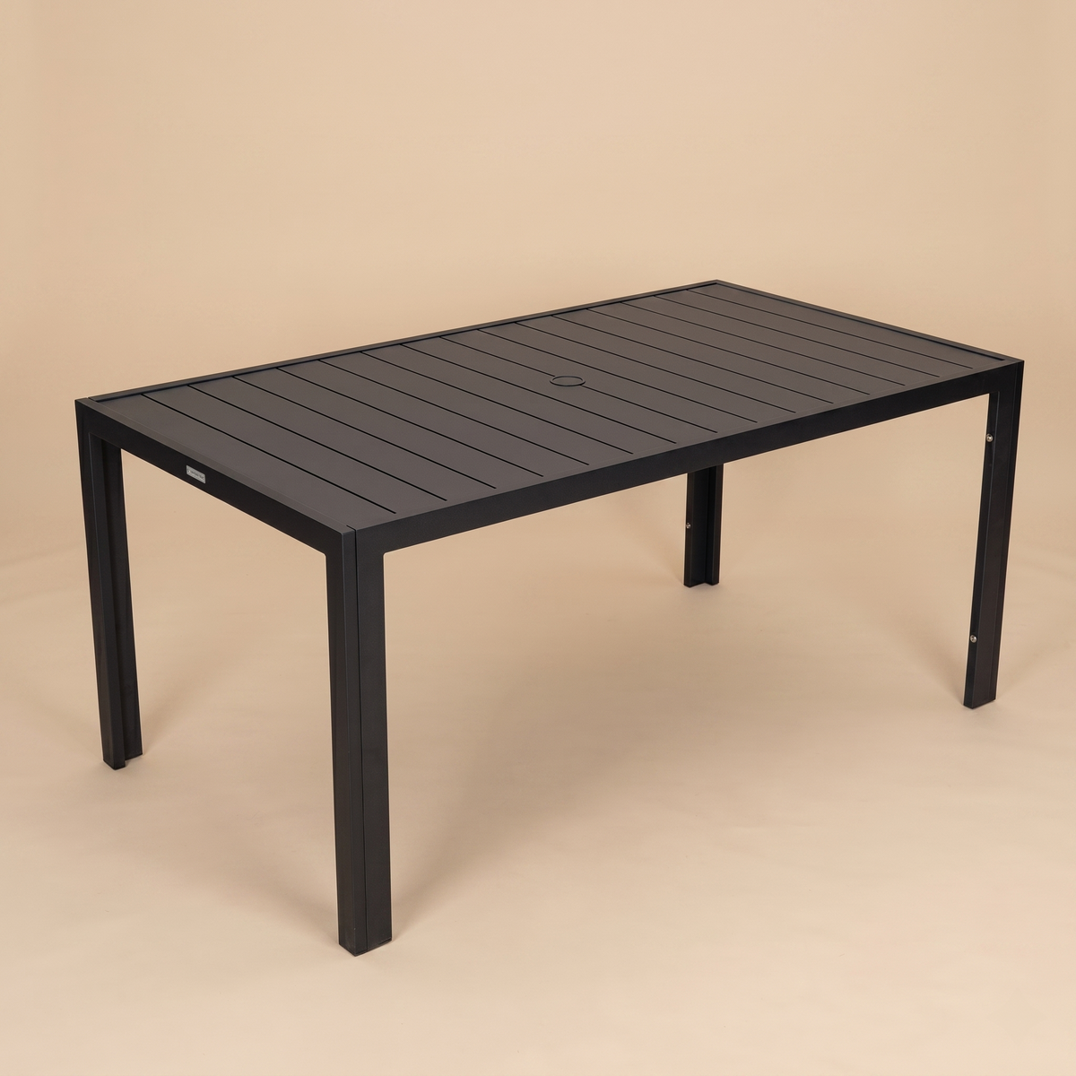 Chelsea Mid-Century Modern 63" & 87" Rectangular Outdoor Dining Table, Black Aluminum