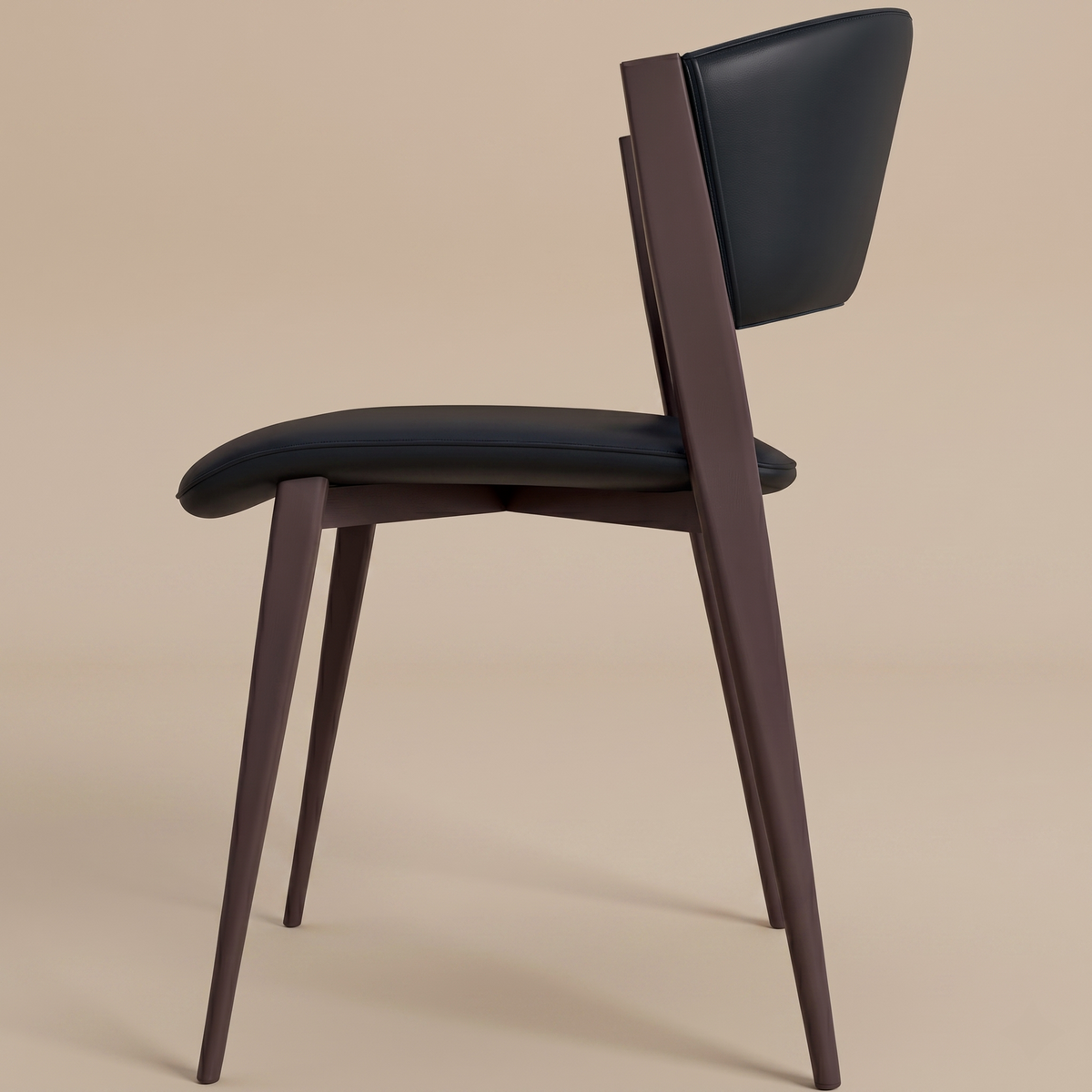 Aspen Dining Chairs Upholstered in Leather Kitchen Room Chairs with Black Metal Legs
