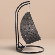 Modern Charcoal Wicker Hanging Double Seater Egg Swing Chair