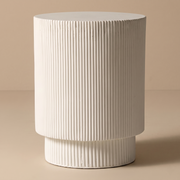Eden Series Side Table in Fiberstone Round Accent Table for Home, Living Room, Indoor, and Outdoor