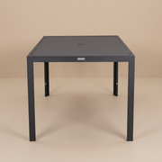 Chelsea Mid-Century Modern 63" & 87" Rectangular Outdoor Dining Table, Black Aluminum