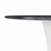 Bristol Round Dining Table with MDF/Sintered Stone/Glass Wood Tabletop in White Steel