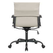 Harris Mid-Back Leather Adjustable Office Conference Chair with Armrests Black Tan Office Chair Leisuremod