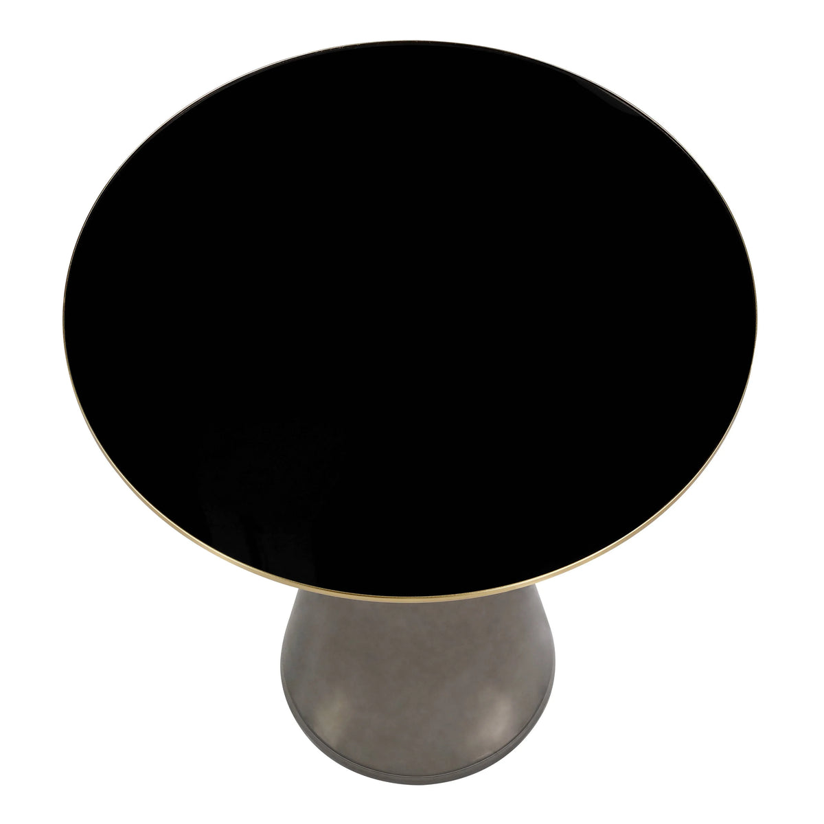 Hyalus Tully 19-Inch Round Glass Side Table with Iron Rim Frame and Glass Base - Elax Furniture