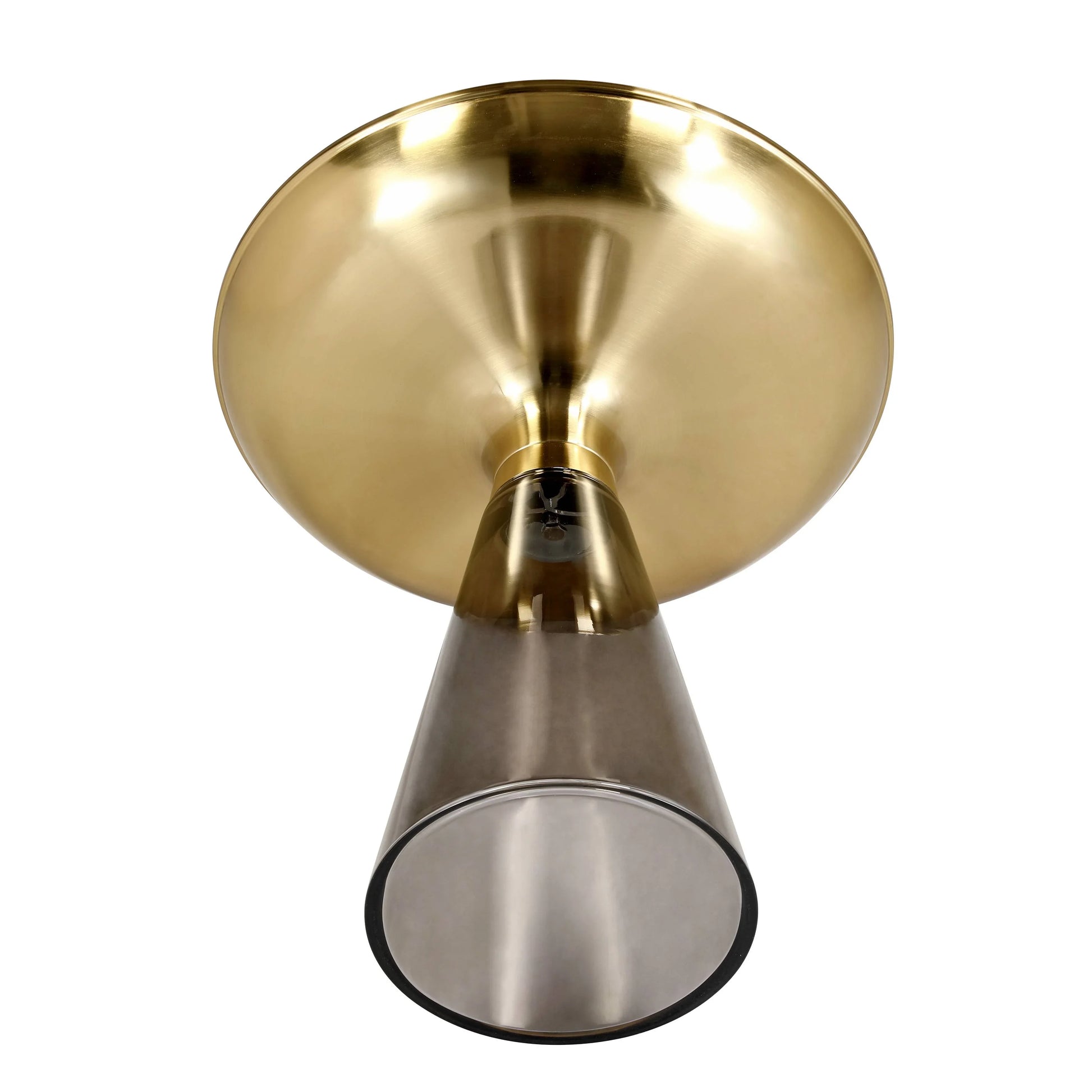 Hyalus Tully 19-Inch Round Glass Side Table with Iron Rim Frame and Glass Base - Elax Furniture