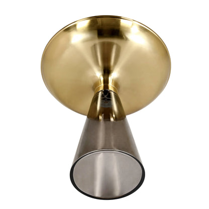 Hyalus Tully 19-Inch Round Glass Side Table with Iron Rim Frame and Glass Base - Elax Furniture