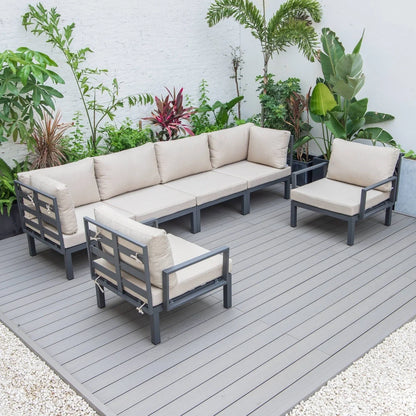 Hamilton 6-Piece Aluminum Patio Conversation Set With Cushions - Elax Furniture
