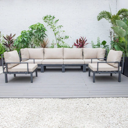 Hamilton 6-Piece Aluminum Patio Conversation Set With Cushions - Elax Furniture