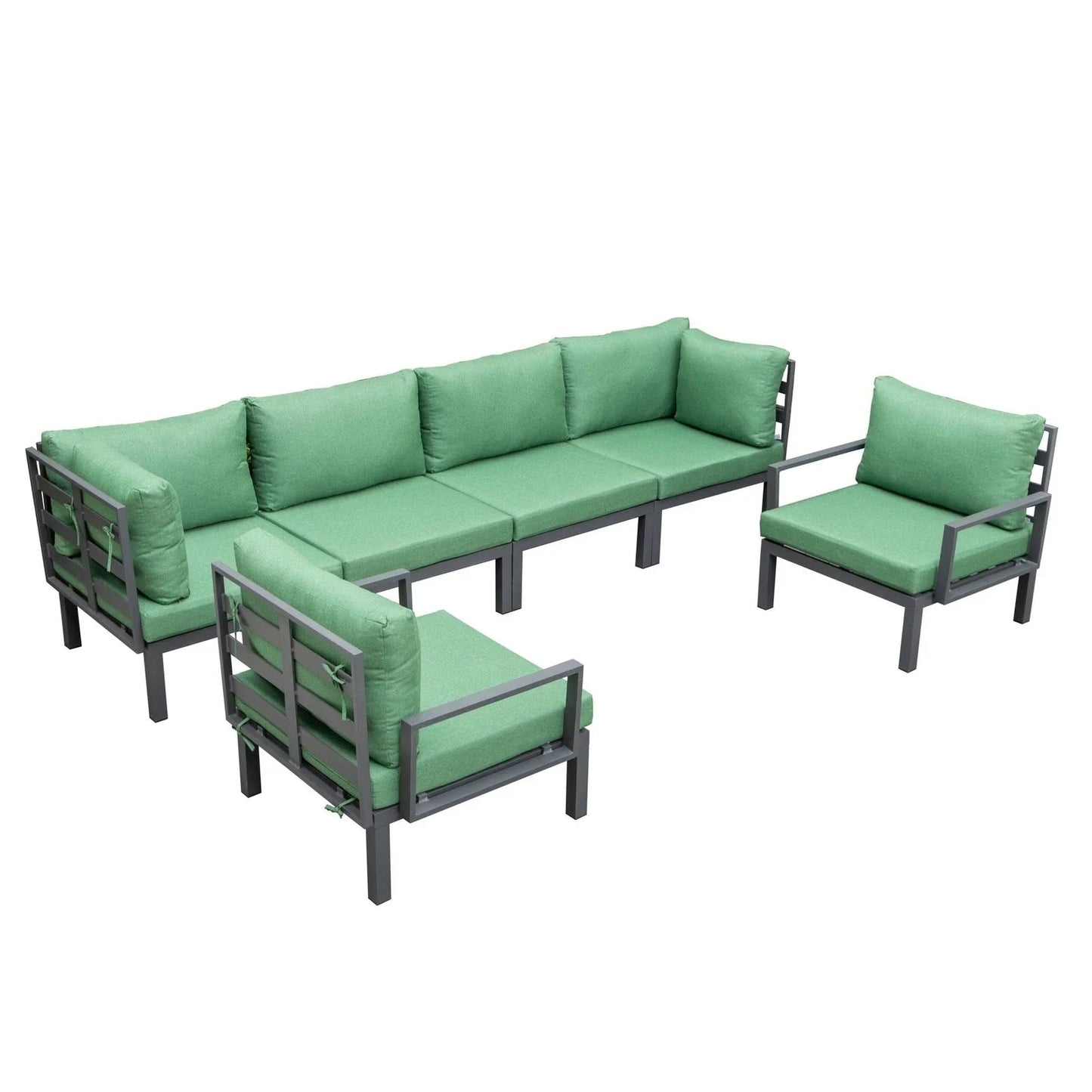 Hamilton 6-Piece Aluminum Patio Conversation Set With Cushions - Elax Furniture