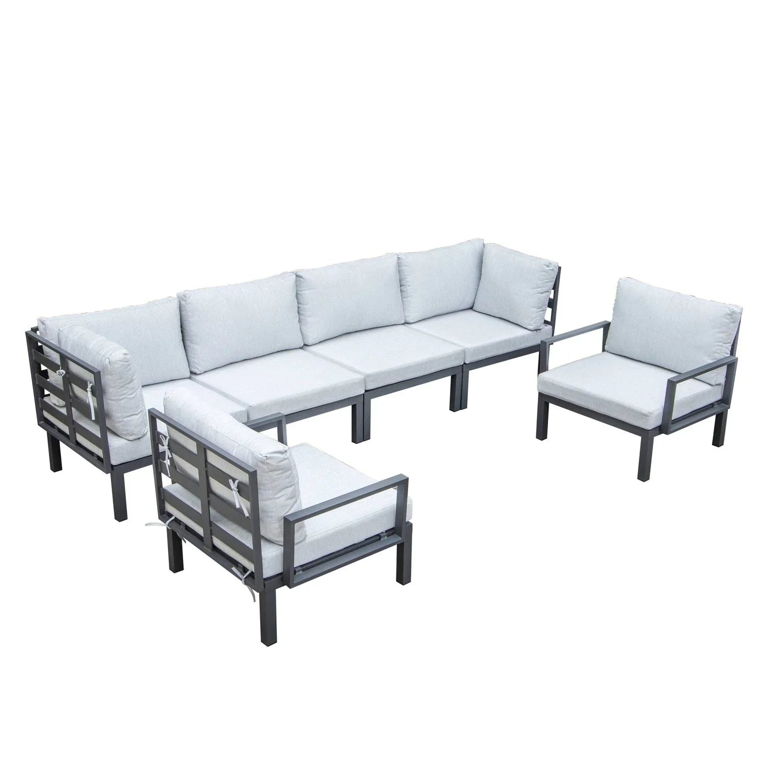 Hamilton 6-Piece Aluminum Patio Conversation Set With Cushions - Elax Furniture