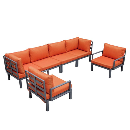 Hamilton 6-Piece Aluminum Patio Conversation Set With Cushions - Elax Furniture