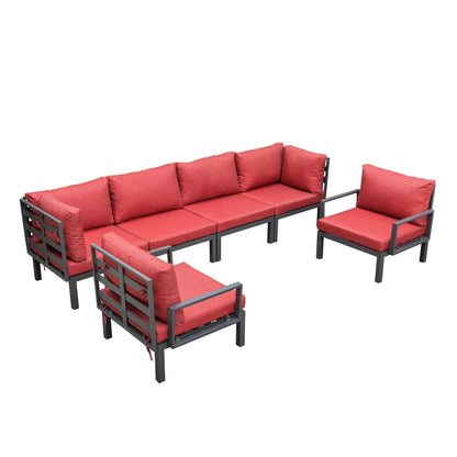Hamilton 6-Piece Aluminum Patio Conversation Set With Cushions - Elax Furniture