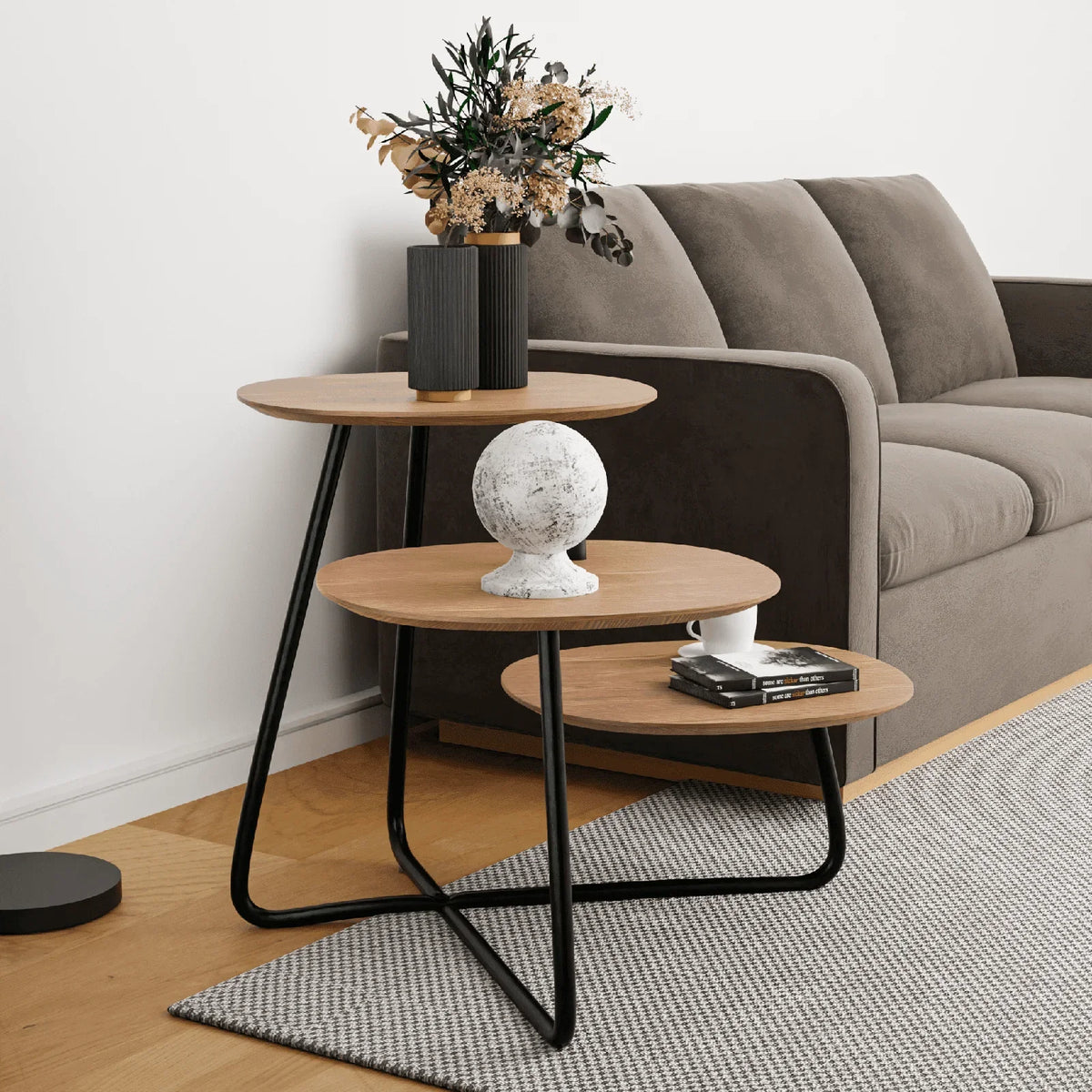 Hazelton Multi-Top End Tables with Manufactured Wood Top and Powder Coated Steel Frame - Elax Furniture