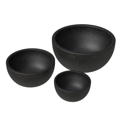 Iris Modern 3-Piece Round Planter Pot Set in Fiberstone and Clay Weather Resistant Design - Elax Furniture