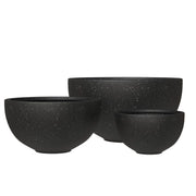 Iris Modern 3-Piece Round Planter Pot Set in Fiberstone and Clay Weather Resistant Design - Elax Furniture