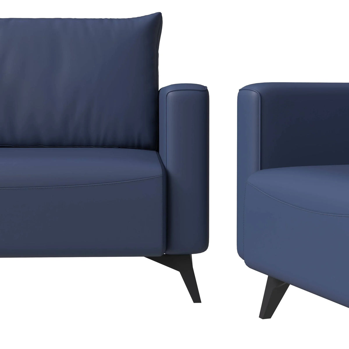 Inno 3-Piece Leather Sofa Set with 2 Single-Seater and a Three-Seater Sofa with Stainless Steel Legs - Elax Furniture