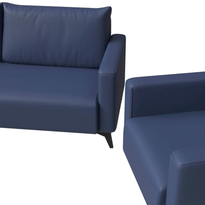 Inno 3-Piece Leather Sofa Set with 2 Single-Seater and a Three-Seater Sofa with Stainless Steel Legs - Elax Furniture