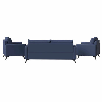 Inno 3-Piece Leather Sofa Set with 2 Single-Seater and a Three-Seater Sofa with Stainless Steel Legs - Elax Furniture