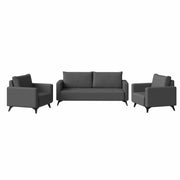 Inno 3-Piece Leather Sofa Set with 2 Single-Seater and a Three-Seater Sofa with Stainless Steel Legs - Elax Furniture