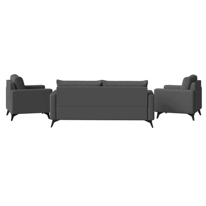Inno 3-Piece Leather Sofa Set with 2 Single-Seater and a Three-Seater Sofa with Stainless Steel Legs - Elax Furniture