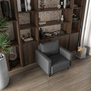 Inno Single-Seater Leather Sofa with Stainless Steel Legs and Removable Cushions - Elax Furniture
