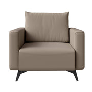 Inno Single-Seater Leather Sofa with Stainless Steel Legs and Removable Cushions - Elax Furniture
