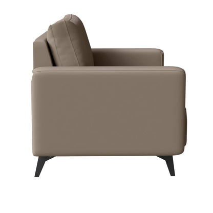 Inno Single-Seater Leather Sofa with Stainless Steel Legs and Removable Cushions - Elax Furniture