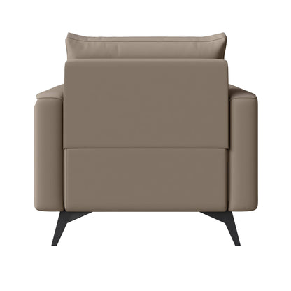 Inno Single-Seater Leather Sofa with Stainless Steel Legs and Removable Cushions - Elax Furniture