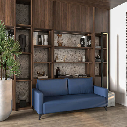 Inno 3-Seater Leather Wide Sofa with Stainless Steel Legs and Removable Cushions - Elax Furniture