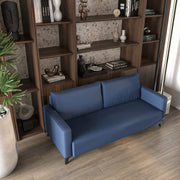 Inno 3-Seater Leather Wide Sofa with Stainless Steel Legs and Removable Cushions - Elax Furniture