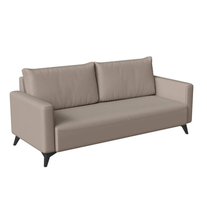 Inno 3-Seater Leather Wide Sofa with Stainless Steel Legs and Removable Cushions - Elax Furniture