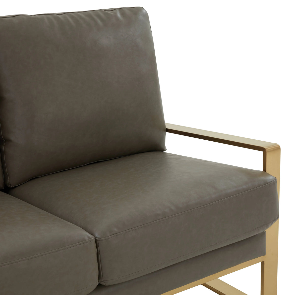 Jefferson Contemporary Velvet/Leather Loveseat with Stainless Steel Frame - Elax Furniture