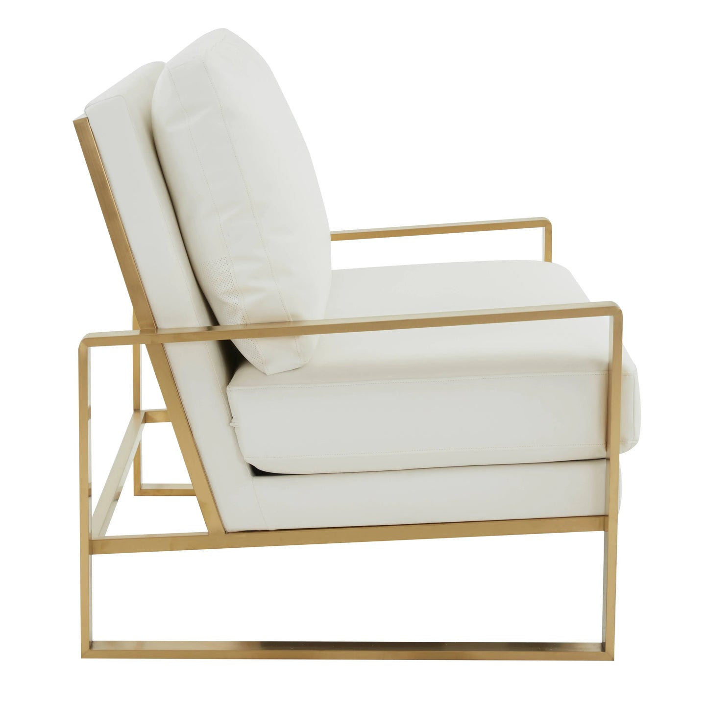 Jefferson Contemporary Velvet/Leather Loveseat with Stainless Steel Frame - Elax Furniture