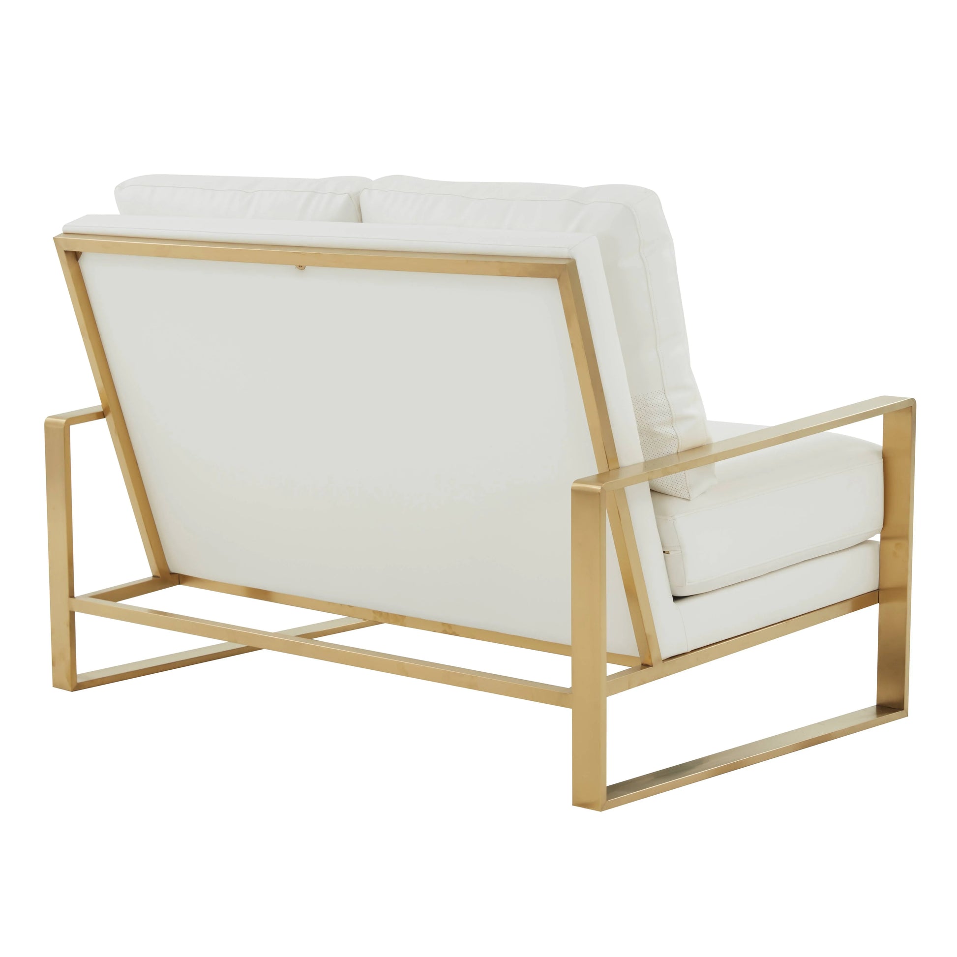 Jefferson Contemporary Velvet/Leather Loveseat with Stainless Steel Frame - Elax Furniture