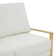 Jefferson Contemporary Velvet/Leather Loveseat with Stainless Steel Frame - Elax Furniture
