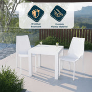 Kent Mid-Century Modern Weave Design 3-Piece Outdoor Patio Dining Set - Elax Furniture