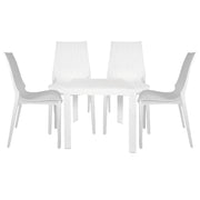 Kent Mid-Century Modern Weave Design 5-Piece Outdoor Patio Dining Set - Elax Furniture