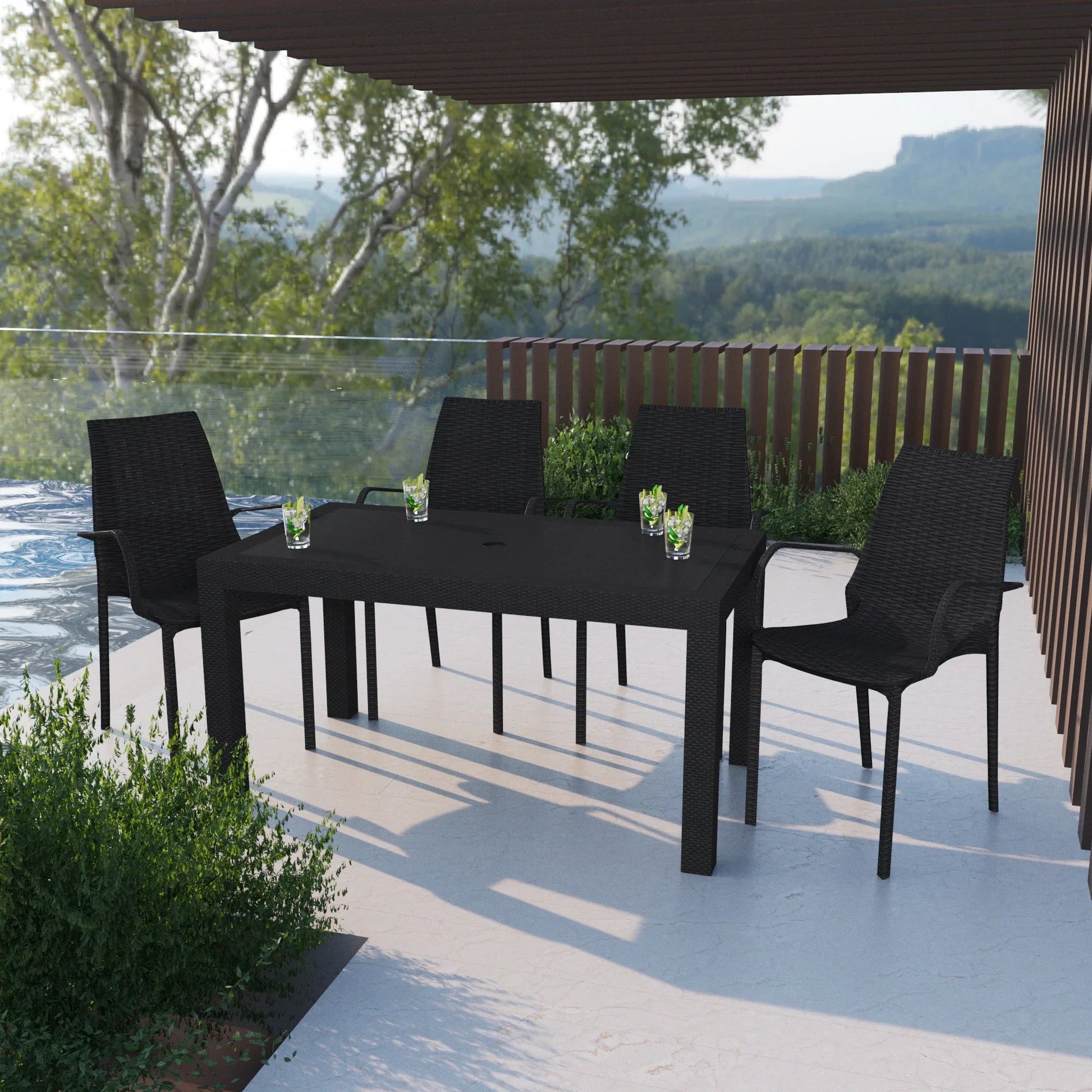 Kent Outdoor Dining Arm Chair set of 4 - Elax Furniture