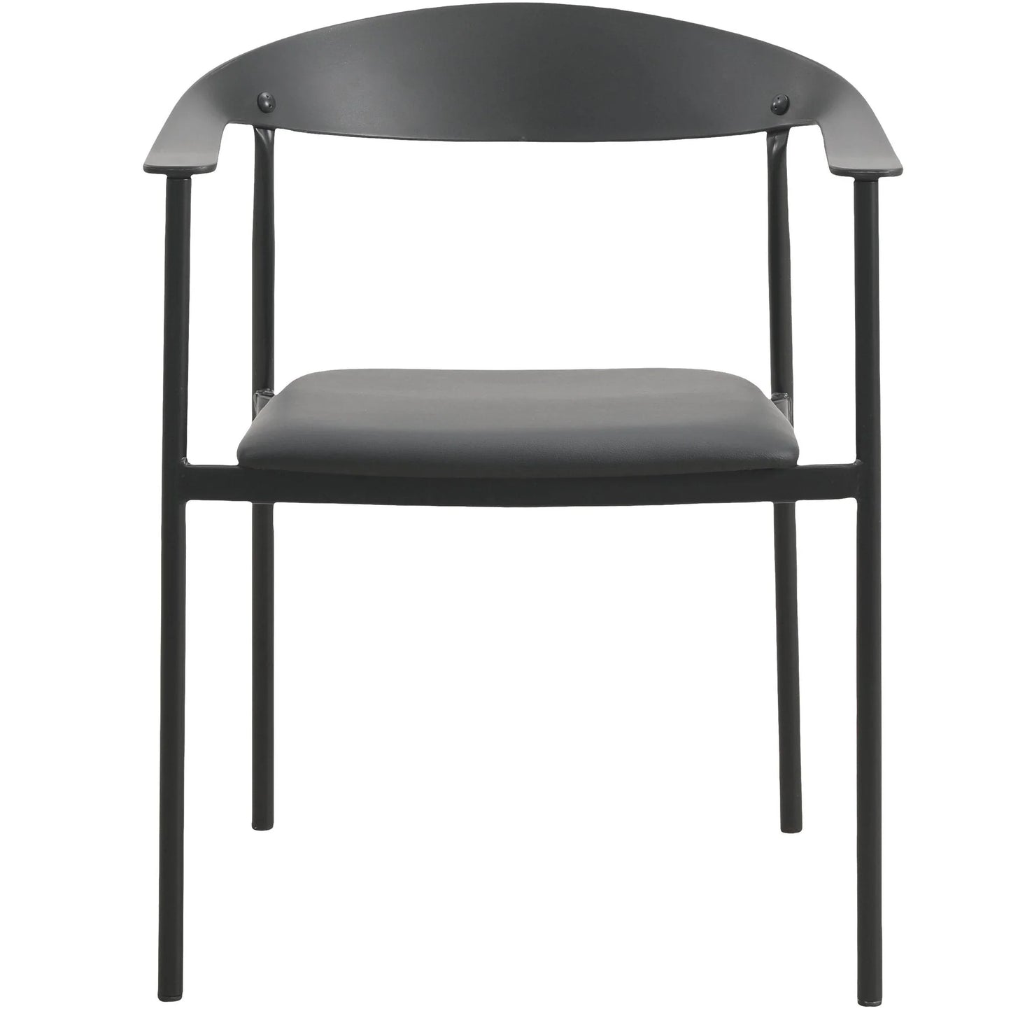 Kora Leather Dining Chair with Open-Back Design and Stainless Steel Frame and Legs Set of 2 - Elax Furniture