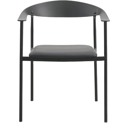 Kora Leather Dining Chair with Open-Back Design and Stainless Steel Frame and Legs Set of 2 - Elax Furniture