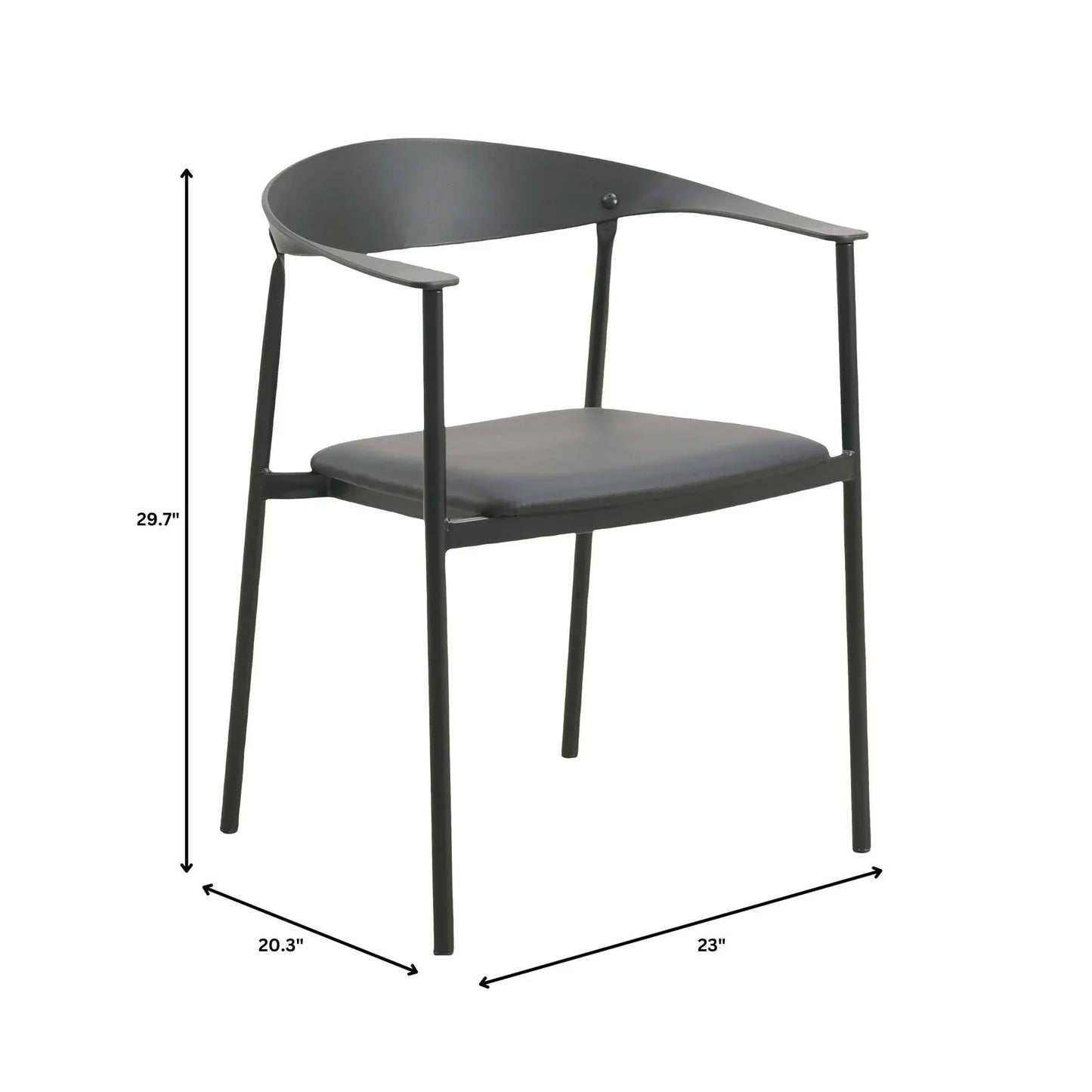 Kora Dining Chair Upholstered in Leather with Stainless Steel Frame and Legs - Elax Furniture