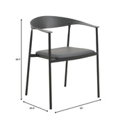 Kora Dining Chair Upholstered in Leather with Stainless Steel Frame and Legs - Elax Furniture