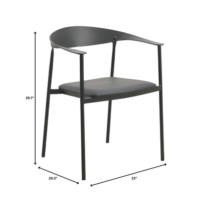 Kora Dining Chair Upholstered in Leather with Stainless Steel Frame and Legs - Elax Furniture