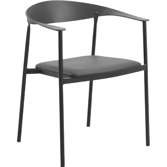 Kora Dining Chair Upholstered in Leather with Stainless Steel Frame and Legs - Elax Furniture