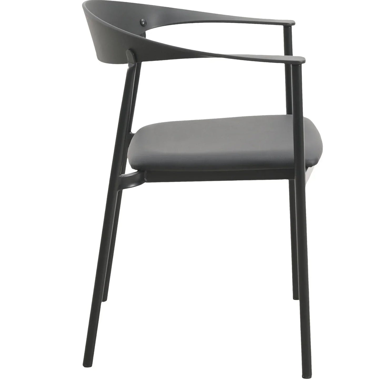 Kora Dining Chair Upholstered in Leather with Stainless Steel Frame and Legs - Elax Furniture