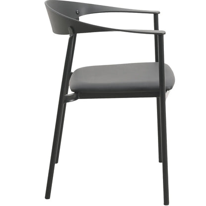 Kora Dining Chair Upholstered in Leather with Stainless Steel Frame and Legs - Elax Furniture