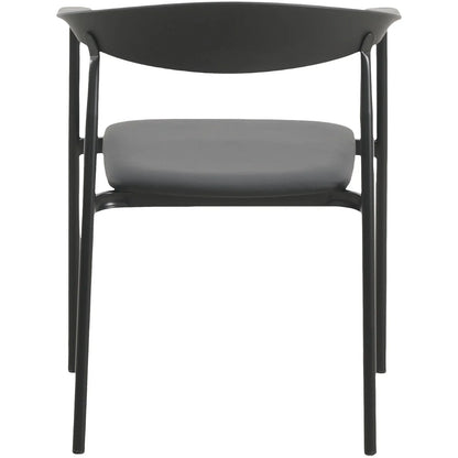 Kora Dining Chair Upholstered in Leather with Stainless Steel Frame and Legs - Elax Furniture