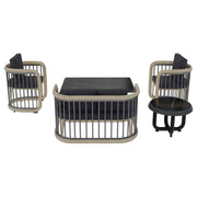 LeisureMod Klyra Patio Furniture Set – 5-Piece Aluminum Seating in Grey - Elax Furniture