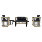LeisureMod Klyra Patio Furniture Set – 5-Piece Aluminum Seating in Grey - Elax Furniture